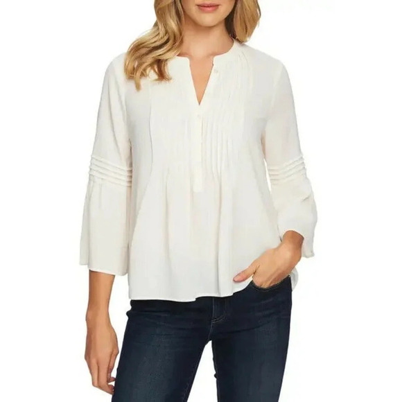 CeCe Tops - CeCe ~ Cynthia Steffe Soft Ecru Ivory Ruffle Top